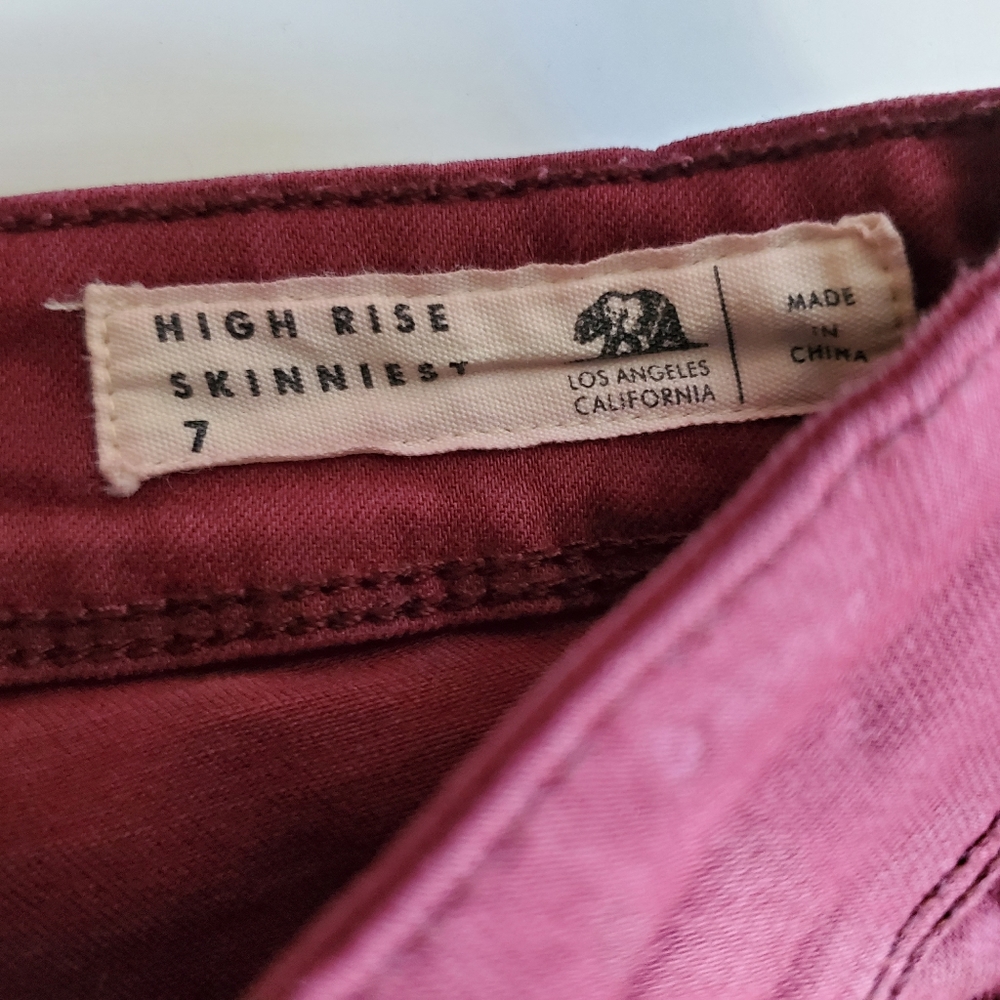 PacSun Bullhead High Rise Skinniest Jeans Red Boho Colored Denim - Picture 7 of 9